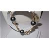 Image 3 : 14K Gold Black Pearl Bracelet - 5 Pearls