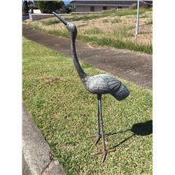 Crane Garden Decor w/Patina (Bronze Cast?) - 30" Tall