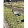 Image 1 : Crane Garden Decor w/Patina (Bronze Cast?) - 30" Tall