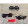 Image 1 : 3 Pairs Designer Sunglasses: Gucci (Tortoise Brown), Versace (Red), Nina Ricci (Brown)