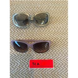 2 Pairs Designer Sunglasses: Dior (Smoky Gray), Versace (Mauve/Brown)