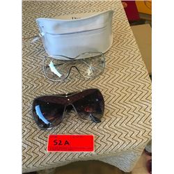 2 Pairs Wire Frame Sunglasses: Dior and Non-Brand