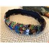 Image 3 : Hawaiian Peacock Lei Po`o and Feather Band, Peacock Feather Fan, and 3 Colorful Yarn Lei