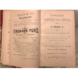 Rare Vintage Hawaiian Book: 1896 Hawaii Almanac