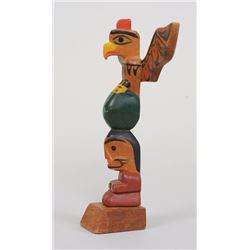 Ellen Neel Carved "Totem World" Totem 7 3/4" H. 7" W.  Good Condition