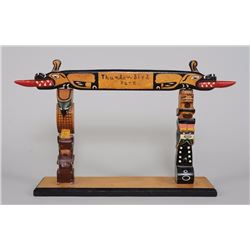 Carved and Painted Thunderbird Park Entrance Arch ca. 1940  20" L.  13" H. Good Condition