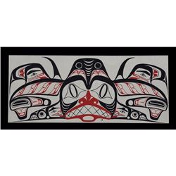 Robert Davidson Dogfish Silkscreen 1969  3 3/8"x 8 3/4"  Good Condition