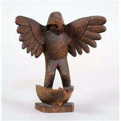 Canoe Dancer Figure Carved by Joe Bartleman  6 1/2" H. 6" W.  Good Condition