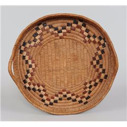 Salish Basketry Tray with Imbricated Design 18" W.  Good Condition