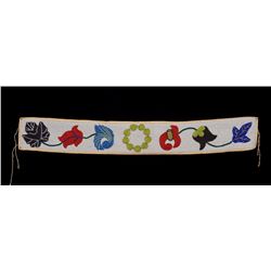 Woodlands Beaded Belt with Floral Design ca. 1920  32" L. 4 1/2" W.  Good Condition