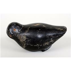 Inuit Carved Soapstone Owl by Kingilik - Baker Lake Collected by Constable P.M. Rickard 8" L. 5 1/2"