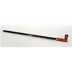 Plains Carved Pipe with Wood Stem and Catlinite Bowl 22 1/2" L. 2 1/4" H.  Good Condition