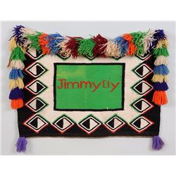 Navajo Saddle Blanket with Fringe and Tassels Made for Jimmy Cly, a Ten Year Old Actor in Movie "Nav