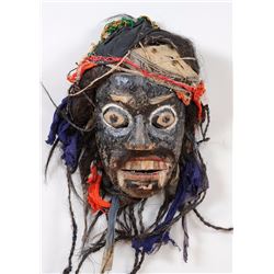 Dance Mask From Borneo ca. 1920's 15" H. 11" W.  Good Overall Condition
