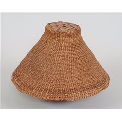 Northwest Coast Cedar Bark Hat 13 1/2" D. 8" H.  Good Condition