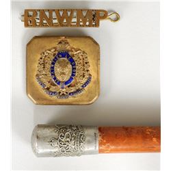 Three 19TH C. Items Collected by Constable P.M. Rickard; Royal NW Mounted Police Buckle 2" W., RNWMP