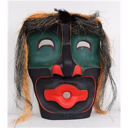Large Haisla Wild Woman Mask Carved by Ralph Wilson 36" H. 29" W.  Good Condition