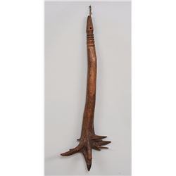 Plains Wooden Root War Club with Carved Zoomorpnic Figure 26 3/4" L.  Good Condition