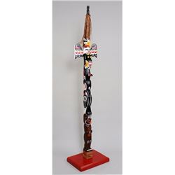 Kwakwaka'wakw Totem Carved with D'sonoqua, Raven, Killer Whale and Thunderbird by Herman Bruce - Ale