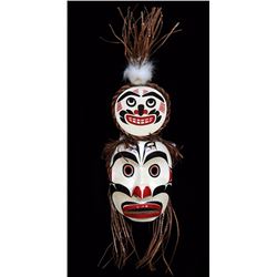 Kwakwaka'wakw Full Moon Mask Carved by Dave Jacobson - Alert Bay, B.C. 20" H. 8" W.  Good Condition