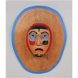 Northwest Coast Moon Mask Carved From One Piece of Wood 23" H. 18 1/2" W.  Good Condition