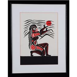 Pat Amos Wild Woman Silkscreen 1976  24"x 29 1/2"  Good Condition