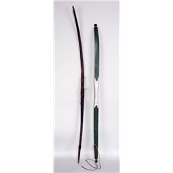 Two Wood Bows 55" L. and 62" L.  Both in Good Condition