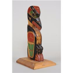Kwakwaka'wakw Raven Totem Carved by Jimmy Joseph - Alert Bay, B.C. 10" H. 5" W.  Good Condition