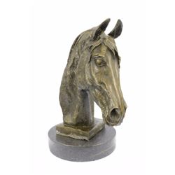 Signed Barye Unique Bronze Bust Horse Head Sculpture