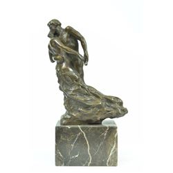 Signed Rodin Nude Waltzing Couple Bronze Sculpture