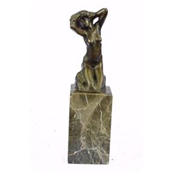 Signed Rodin Nude Female Bronze Sculpture Statue Bookend
