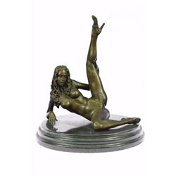 signed bronze sculpture on marble base