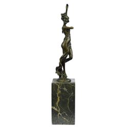 decorative   bronze sculpture on marble base