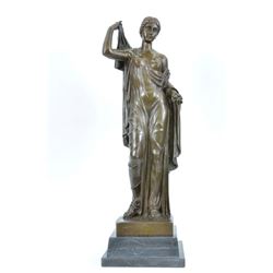 solid  bronze sculpture on marble base