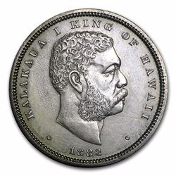 1883 Hawaii Half Dollar Kalakaua I AU58