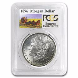1896 Stage Coach Series Morgan Silver Dollar BU PCGS RARE