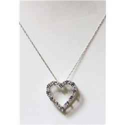 #1-STERLING SILVER SIMULATED AQUAMARINE HEART