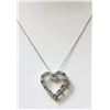 Image 1 : #1-STERLING SILVER SIMULATED AQUAMARINE HEART
