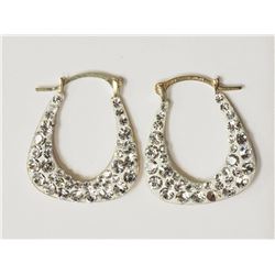 #2-YELLOW GOLD CUBIC CRYSTAL EARRINGS