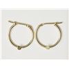 Image 1 : #7-10KT YELLOW GOLD DIAMOND HOOP EARRINGS