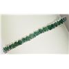 Image 1 : #8-STERLING SILVER EMERALD ADJUSTABLE BRACELET