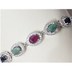 #15-STERLING SILVER SAPPHIRE,EMERALD,RUBY