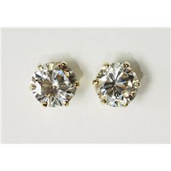 #19-10KT YELLOW GOLD CUBIC ZIRCONIA EARRINGS