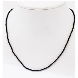 #20-STERLING SILVER BLACK SPINEL NECKLACE