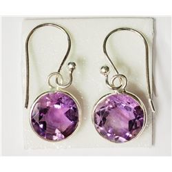 #22-STERLING SILVER AMETHYST EARRINGS