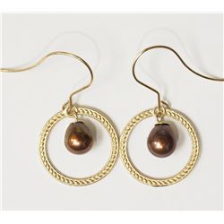 #23-10KT YELLOW GOLD FW PEARL EARRINGS