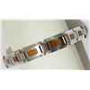 Image 1 : #25-STAINLESS STEEL WOOD INLAY BRACELET