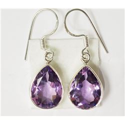 #31-STERLING SILVER AMETHYST EARRINGS
