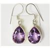 Image 1 : #31-STERLING SILVER AMETHYST EARRINGS