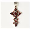 Image 1 : #32-STERLING SILVER GARNET PENDANT